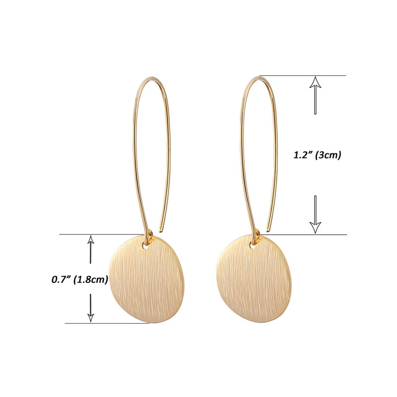 SOFYBJA Long 18k Gold Plated Round Dangle Earrings for Women Lightweight Circle Drop Earrings - Image 3